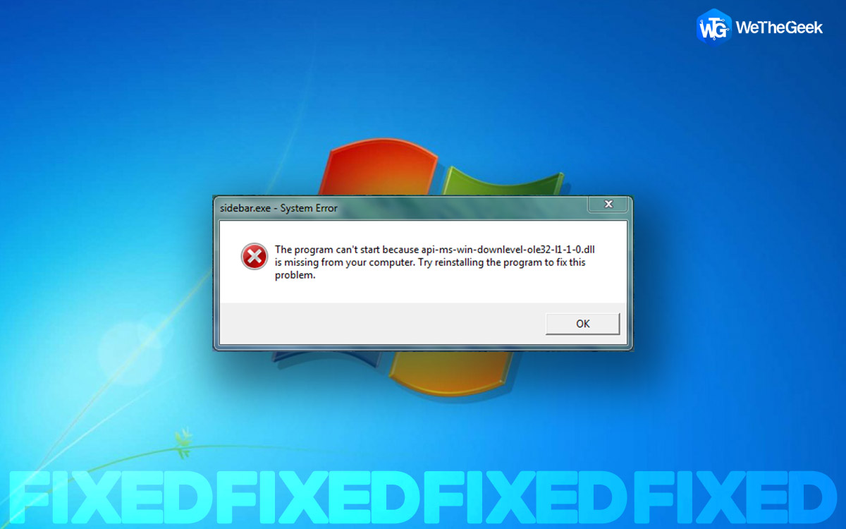 How To Fix Missing dll Files Error In Windows 7