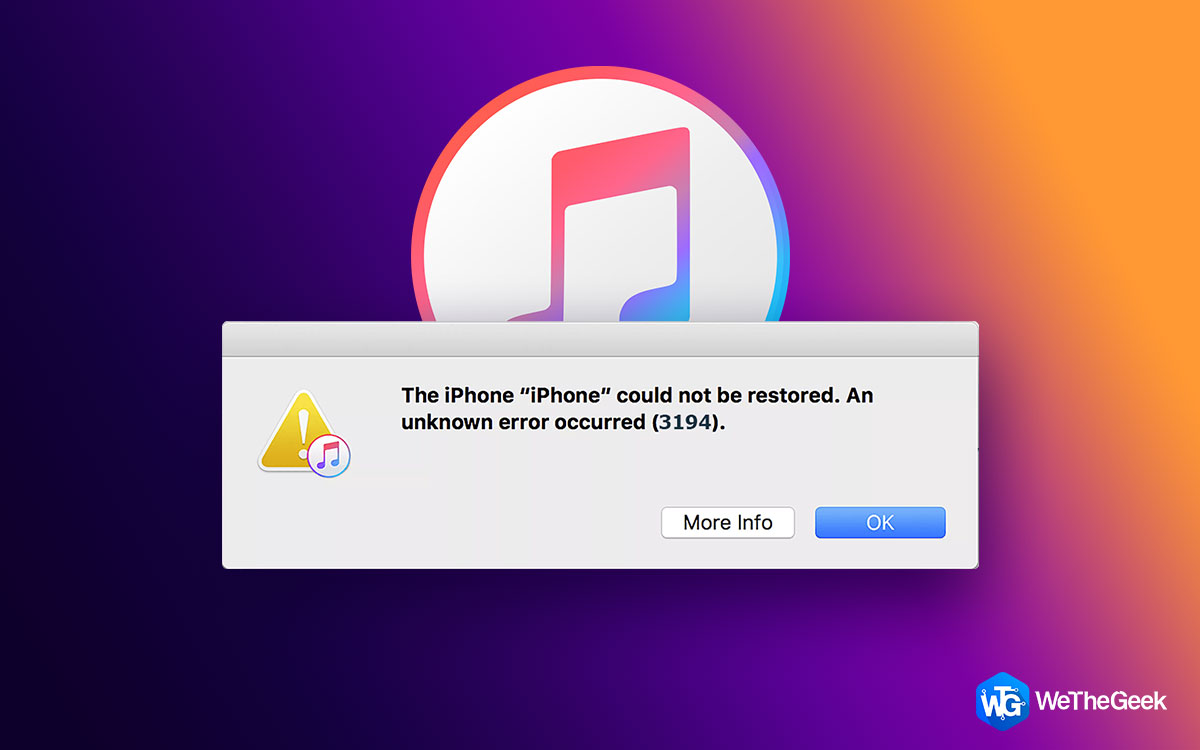 How To Fix iTunes Error 3194