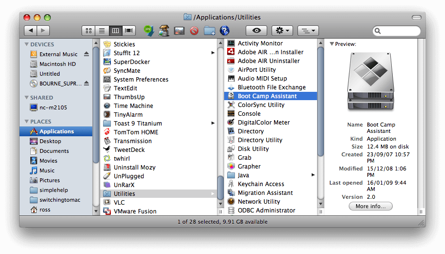 remove Windows from Mac by removing the partition of Windows boot camp step-2