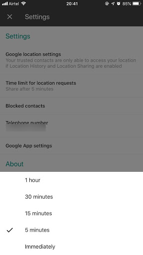 Share location with family