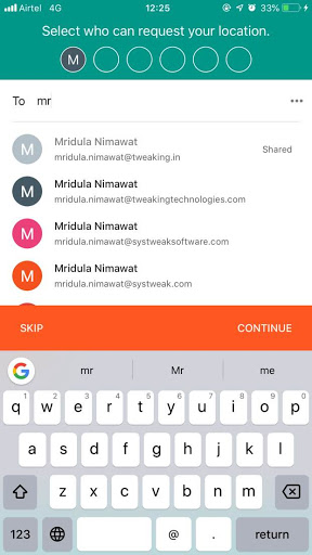 Request your location