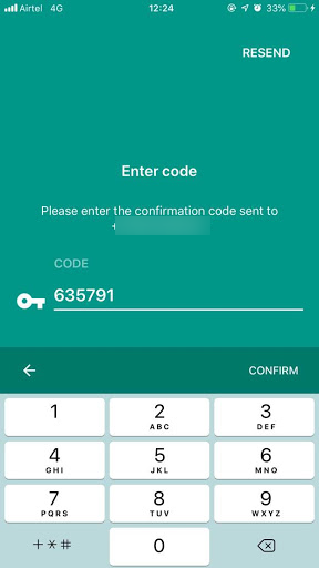 Confirmation code