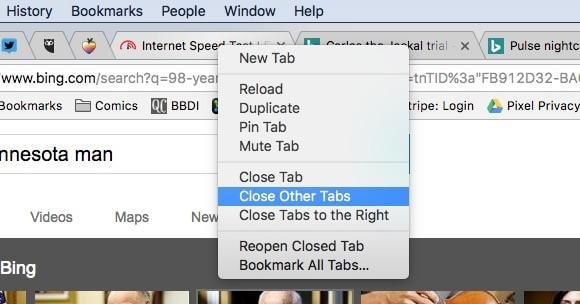 Close other tabs