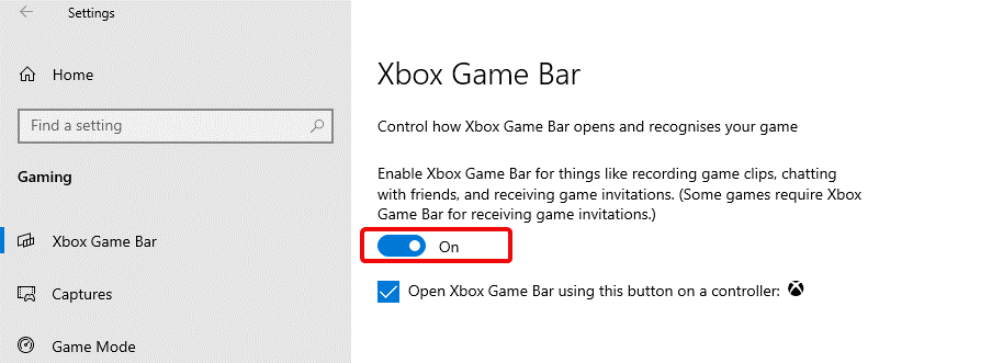 disable xbox game bar