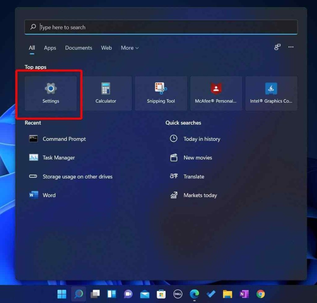click-on-settings