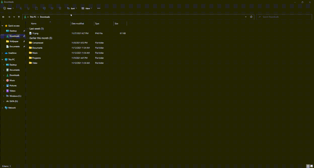 Downloads folder not responding