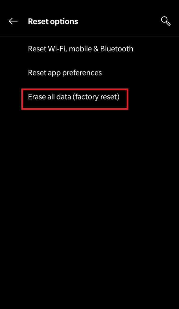 Erase all data