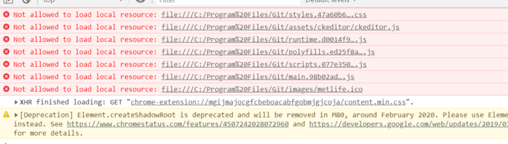 Chrome not allowed to load local resource