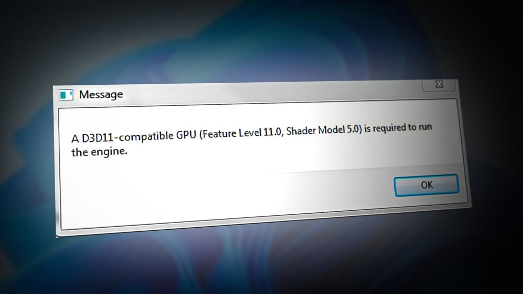 D3D11 compatible error