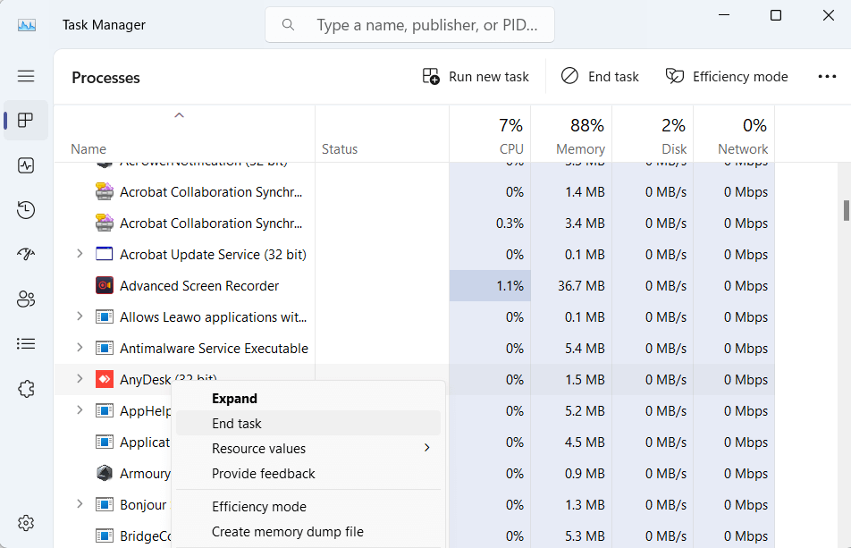 Task-Manager in Windows